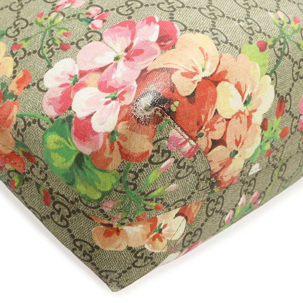 Gucci GG Blue Mus Supreme Flower Floral Pattern Reversible Tote Shoulder — view 3