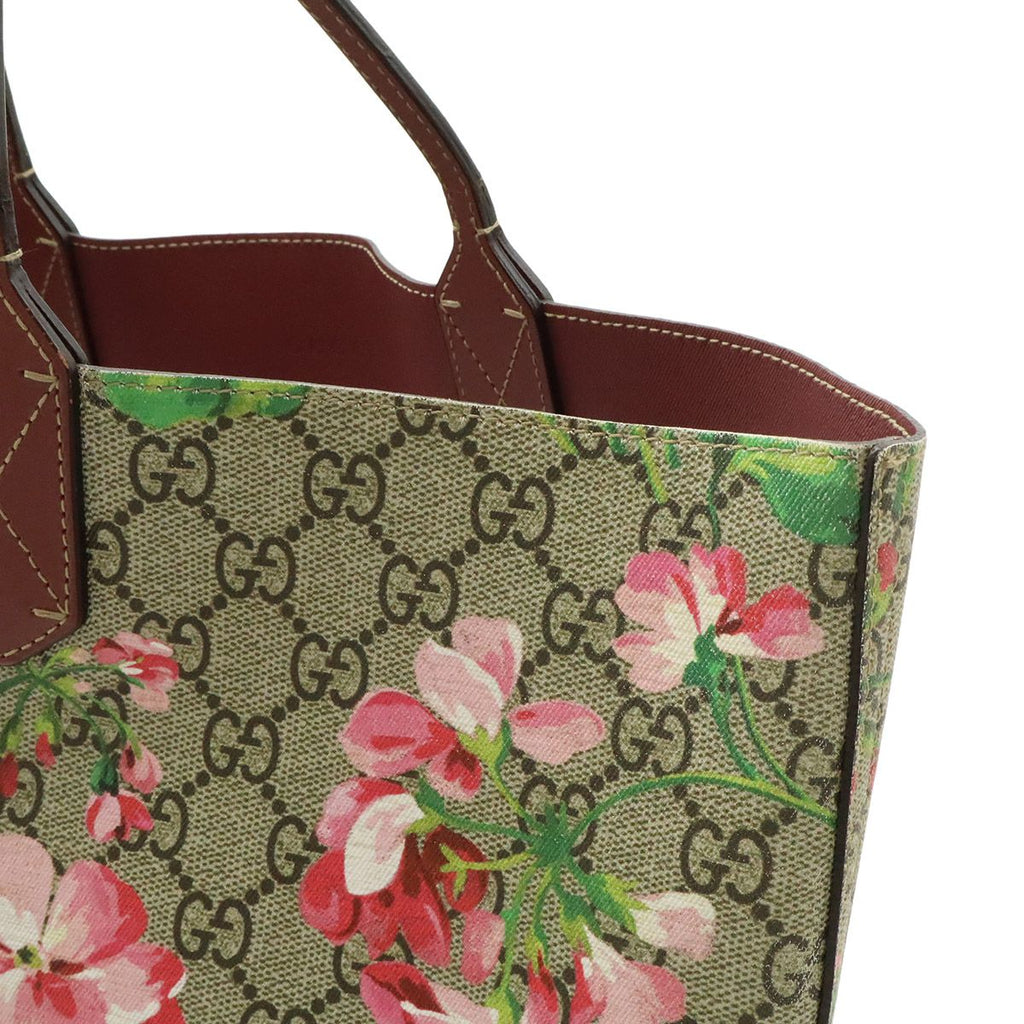 Gucci GG Blue Mus Supreme Flower Floral Pattern Reversible Tote Shoulder — view 5