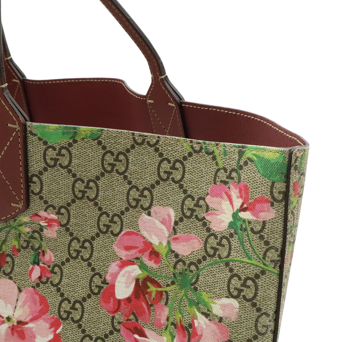 Gucci GG Blue Mus Supreme Flower Floral Pattern Reversible Tote Shoulder — view 5