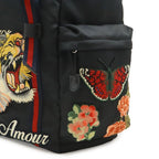 Gucci Embroidery Tiger Web Line Sherry Backpack Nylon Black — view 8