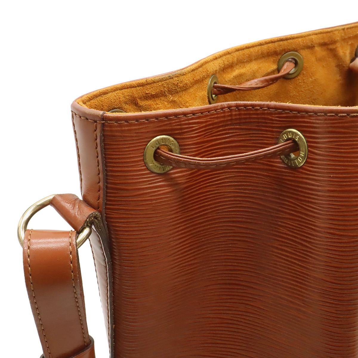 Louis Vuitton Epi Noe Drawstring Shoulder Bag Leather Kenya Brown — view 6