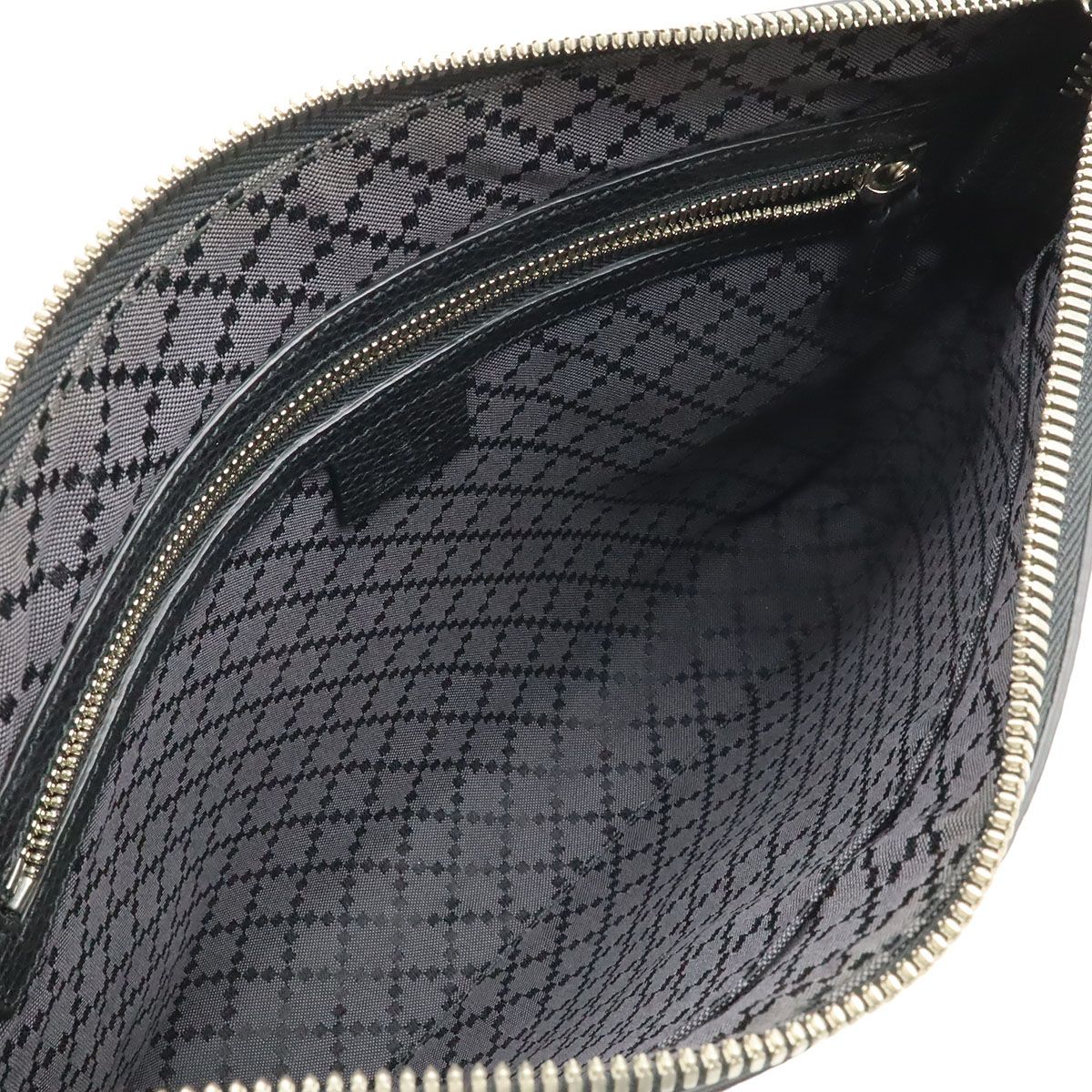 Gucci Cosmopolis Clutch Leather Black Silver — view 8