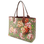 Gucci GG Blue Mus Supreme Floral Pattern Reversible Tote Shoulder Bag Leather — view 2