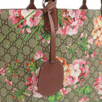 Gucci GG Blue Mus Supreme Floral Pattern Reversible Tote Shoulder Bag Leather — view 7