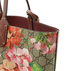 Gucci GG Blue Mus Supreme Floral Pattern Reversible Tote Shoulder Bag Leather — view 6