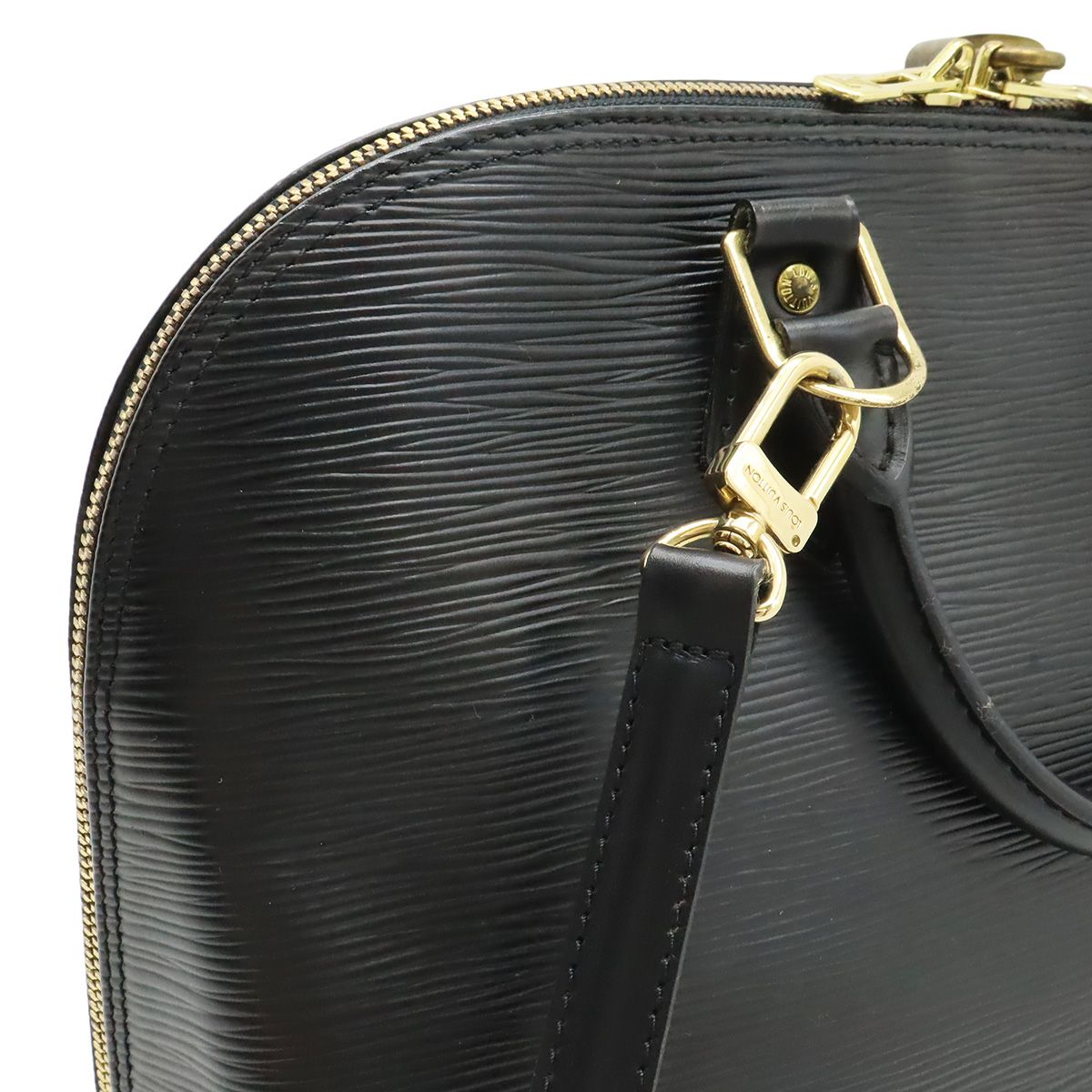 Louis Vuitton Epi Alma Handbag Leather Noir Black Gold — view 4