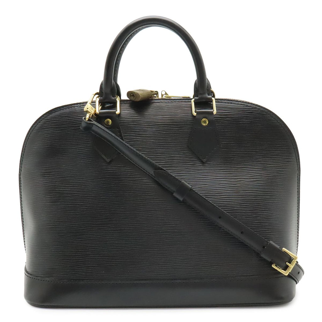 Louis Vuitton Epi Alma Handbag Leather Noir Black Gold