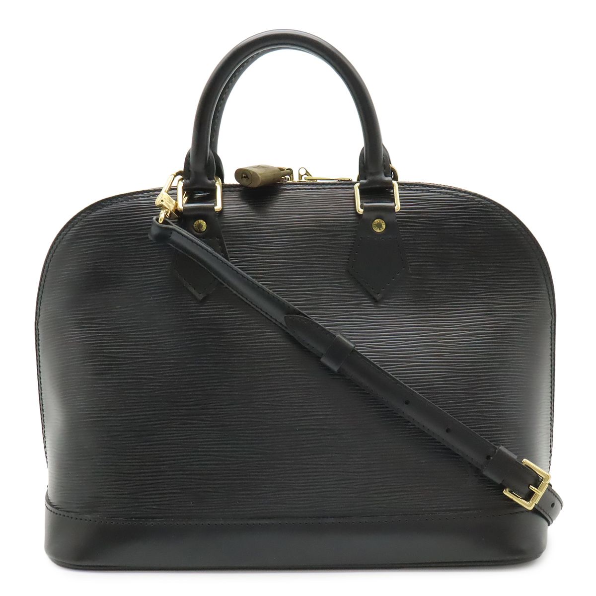 Louis Vuitton Epi Alma Handbag Leather Noir Black Gold