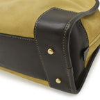 Loewe Amazona 28 Anagram Mini Boston Bag Suede Leather Beige Dark Brown Gold — view 3