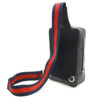 Gucci GG Supreme Web Stripe Belt Bag Leather Black Gray Silver — view 2