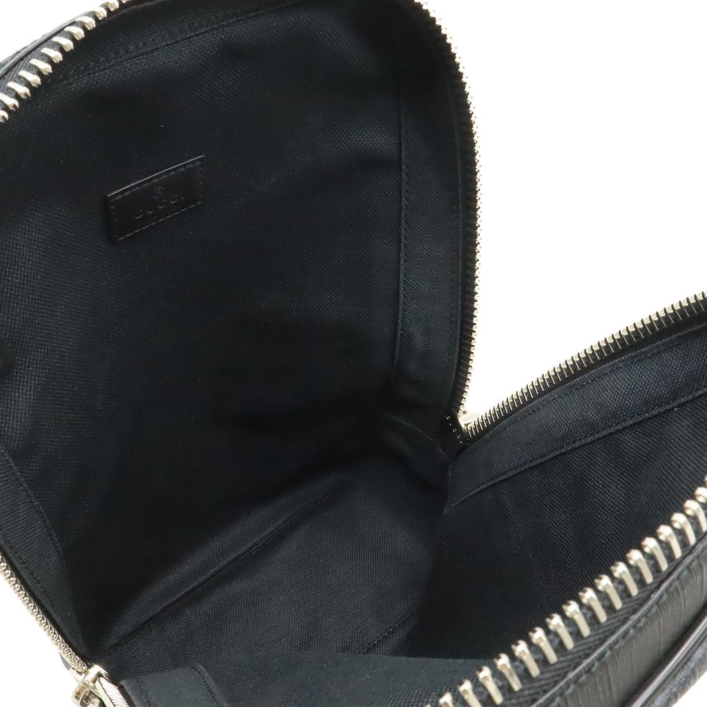 Gucci GG Supreme Web Stripe Belt Bag Leather Black Gray Silver — view 8