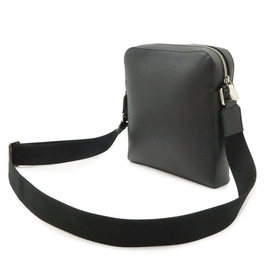 Louis Vuitton Taiga Anton Pochette Shoulder Bag Crossbody Leather Ardoise Black — view 2