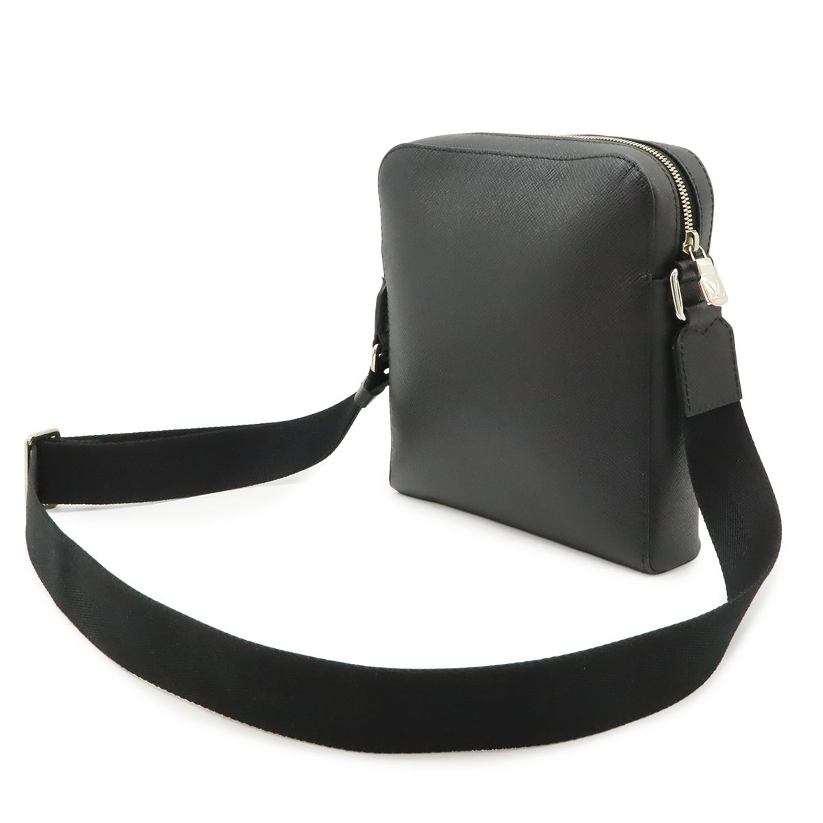Louis Vuitton Taiga Anton Pochette Shoulder Bag Crossbody Leather Ardoise Black — view 2