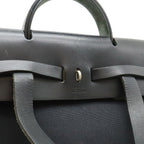 Hermes Herbag a Dos PM Backpack 2-Way Handbag Toile Officier Leather Black — view 4