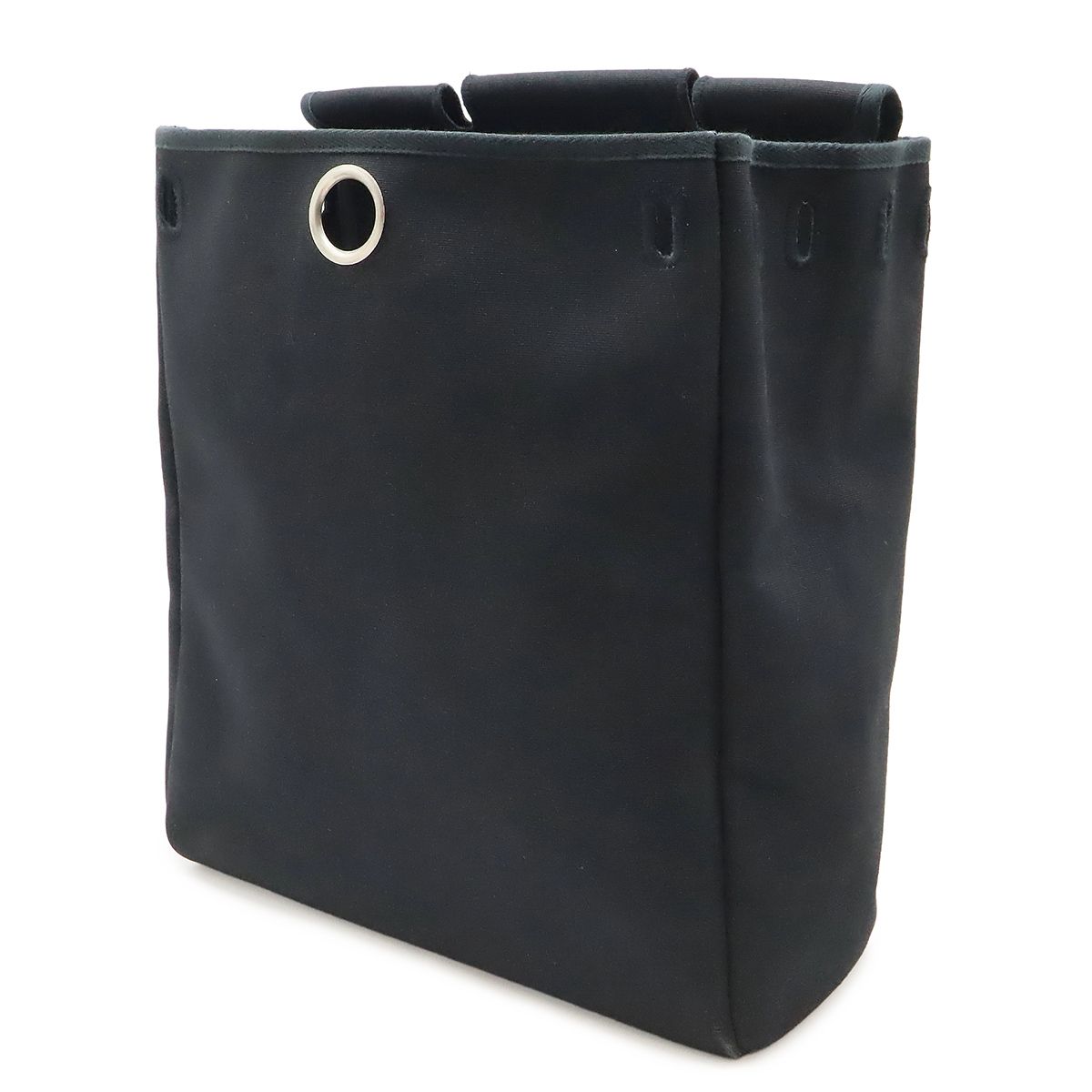 Hermes Herbag a Dos PM Backpack 2-Way Handbag Toile Officier Leather Black — view 9
