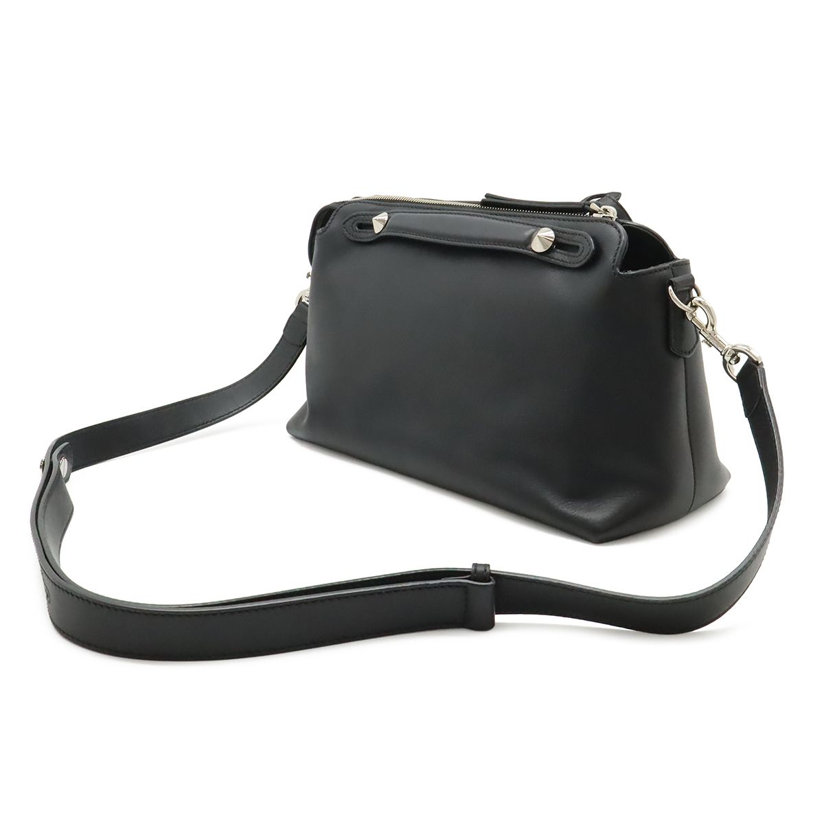 Fendi by the Way 2-Way Shoulder Bag Leather Black Silver — view 2