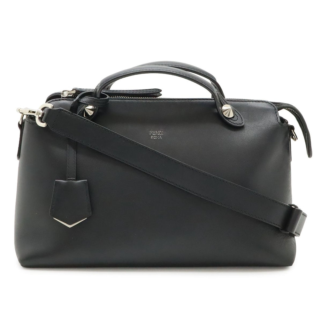 Fendi by the Way 2-Way Shoulder Bag Leather Black Silver