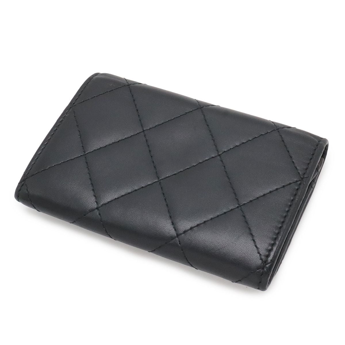 Chanel Cambon Line CC Logo Card Case Business Holder Calfskin Leather Enamel — view 2