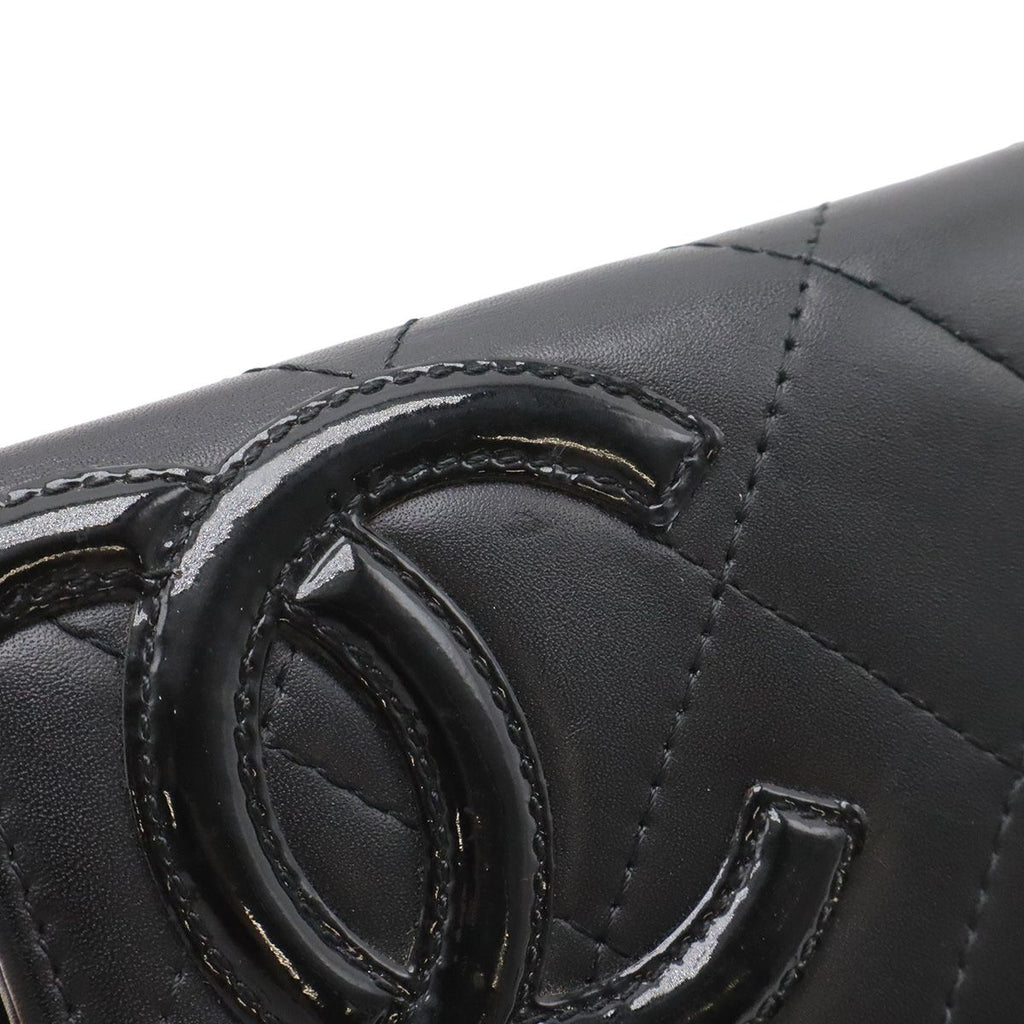 Chanel Cambon Line CC Logo Card Case Business Holder Calfskin Leather Enamel — view 5