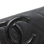 Chanel Cambon Line CC Logo Card Case Business Holder Calfskin Leather Enamel — view 5