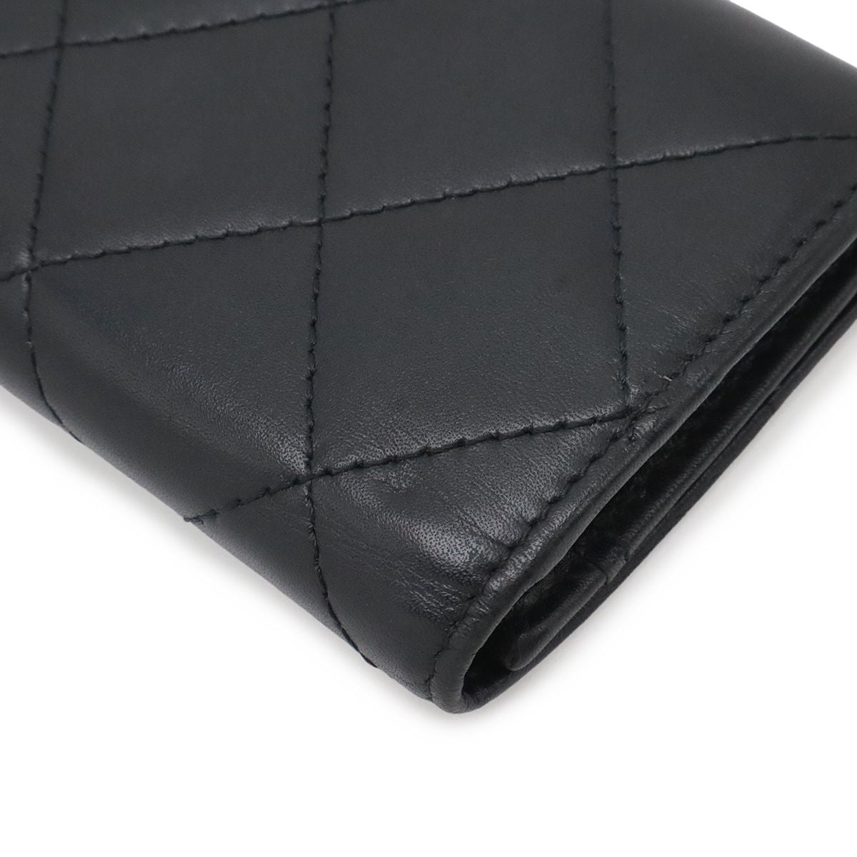 Chanel Cambon Line CC Logo Card Case Business Holder Calfskin Leather Enamel — view 3