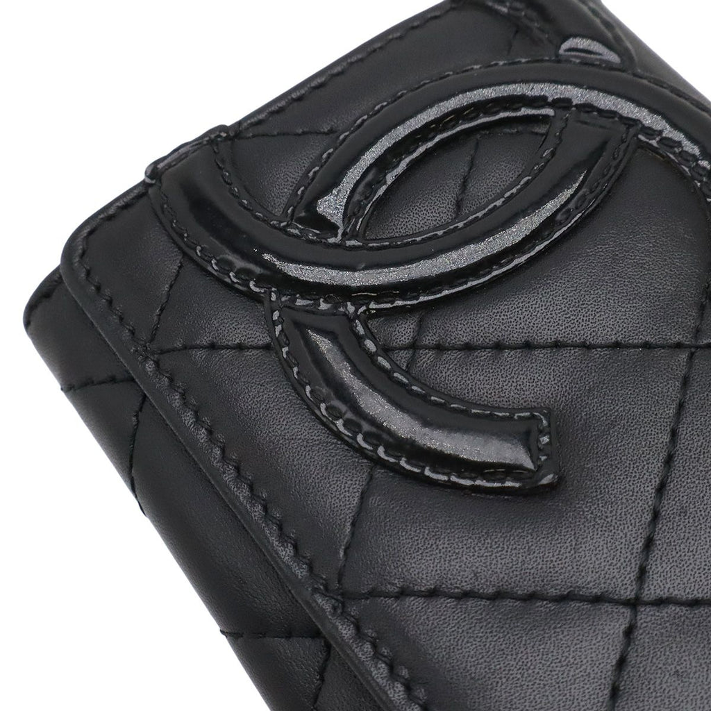 Chanel Cambon Line CC Logo Card Case Business Holder Calfskin Leather Enamel — view 4
