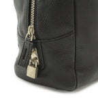 Prada Logo Vitello Daino Tote Shoulder Bag Mini Leather Nero Black Silver — view 5