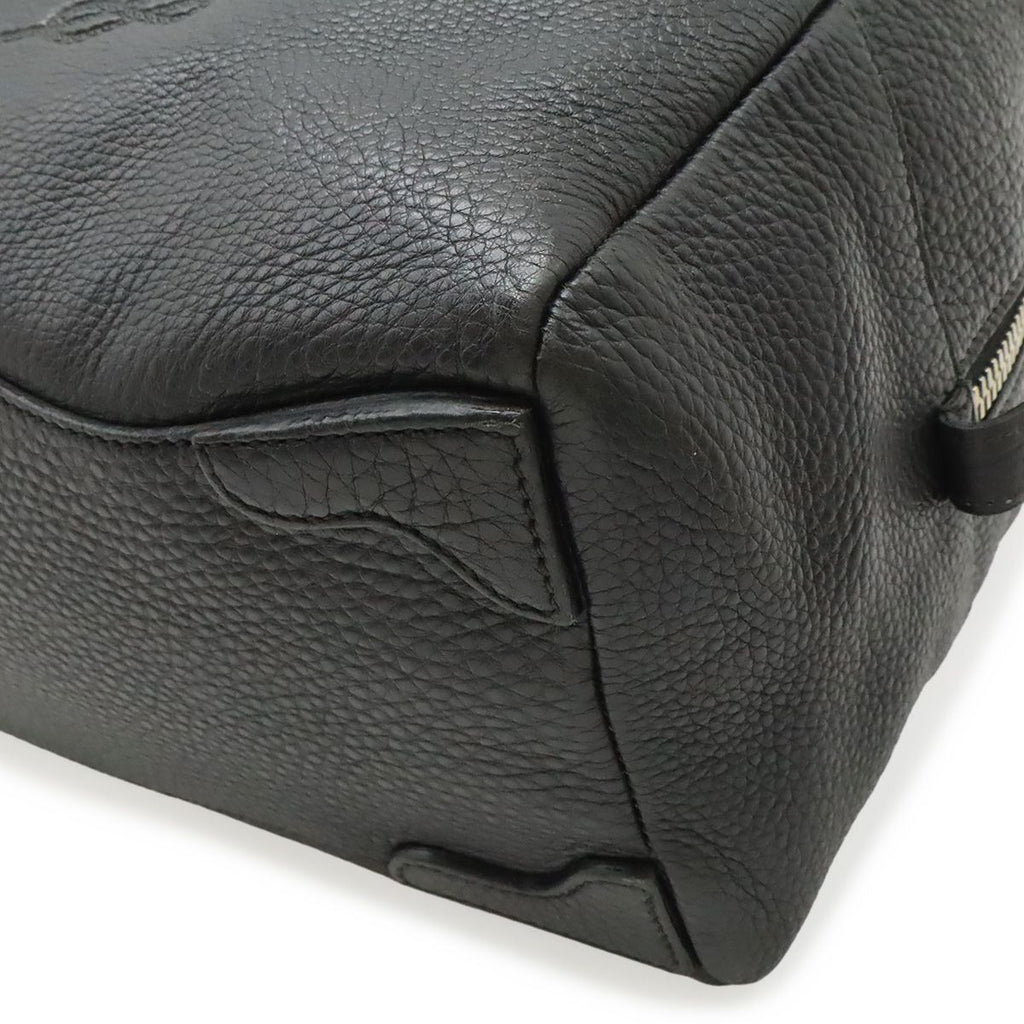 Prada Logo Vitello Daino Tote Shoulder Bag Mini Leather Nero Black Silver — view 3