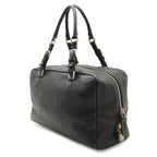 Prada Logo Vitello Daino Tote Shoulder Bag Mini Leather Nero Black Silver — view 2