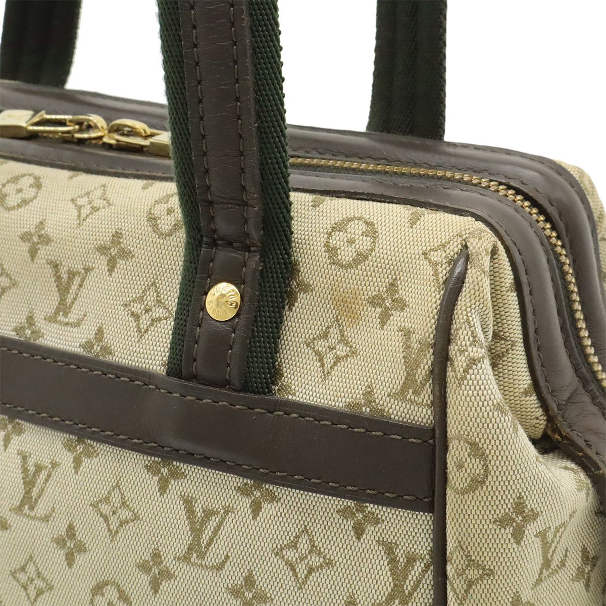 Louis Vuitton Monogram Mini Josephine PM Mini Boston Bag Canvas Leather Khaki — view 9