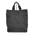 Hermes Her Line Cabas Tote Gray Canvas Silver Handbag