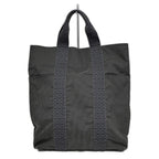 Hermes Her Line Cabas Tote Gray Canvas Silver Handbag