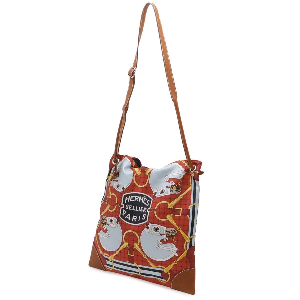 Hermes Silk City PM Tatta Sole Shoulder Bag Terracotta Brown Multicolor — view 2