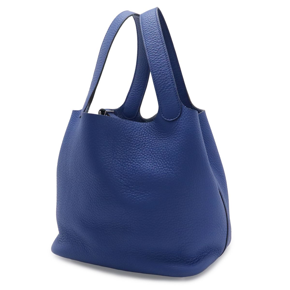 Hermes Picotin Lock MM Tote Taurillon Clemence Leather Blue Electric Silver — view 2