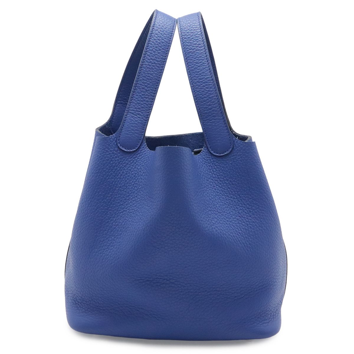 Hermes Picotin Lock MM Tote Taurillon Clemence Leather Blue Electric Silver