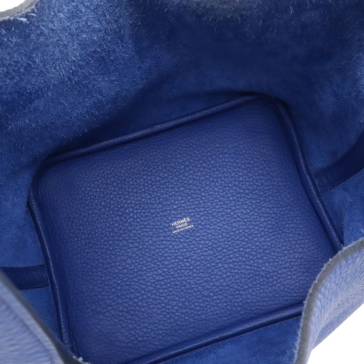 Hermes Picotin Lock MM Tote Taurillon Clemence Leather Blue Electric Silver — view 5