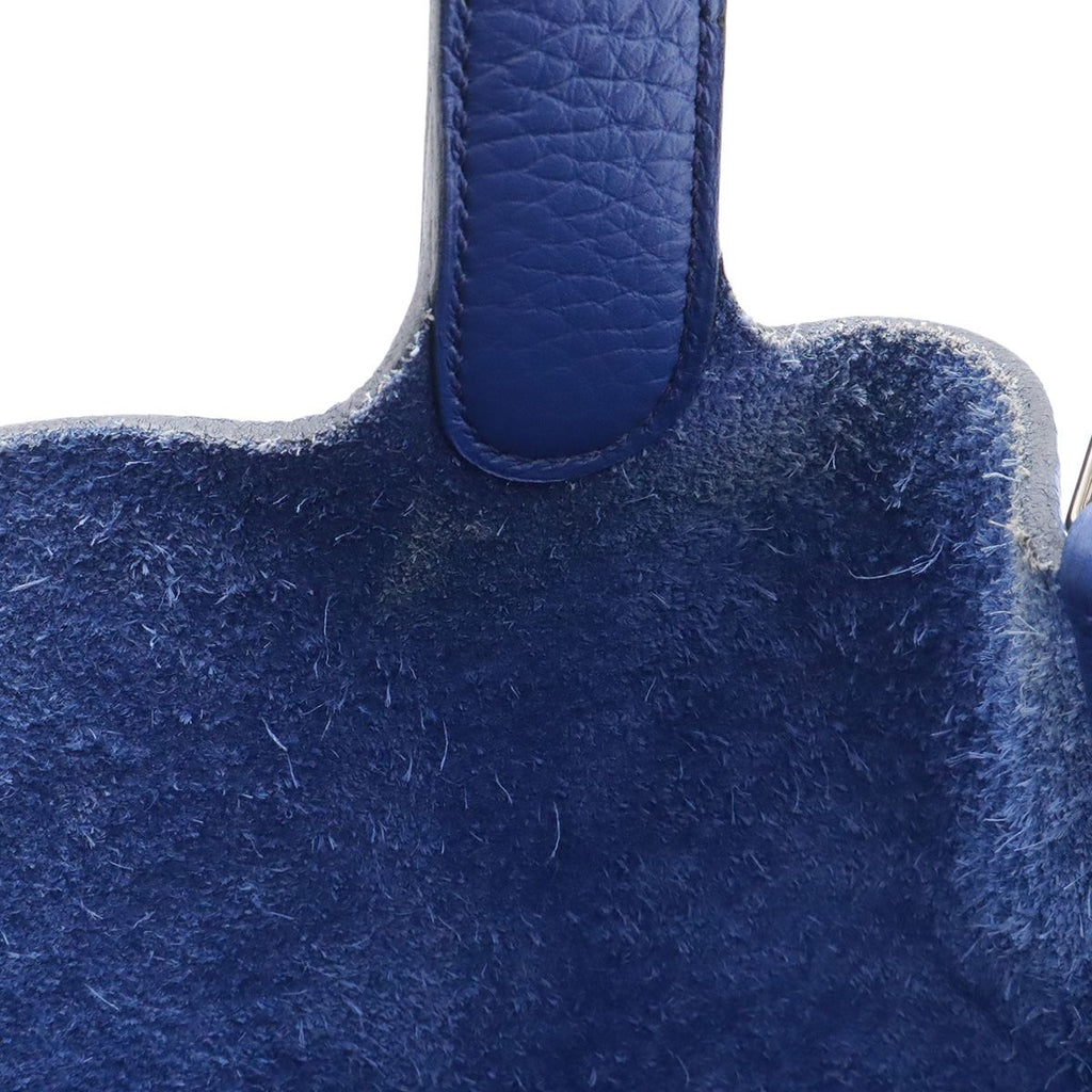 Hermes Picotin Lock MM Tote Taurillon Clemence Leather Blue Electric Silver — view 6