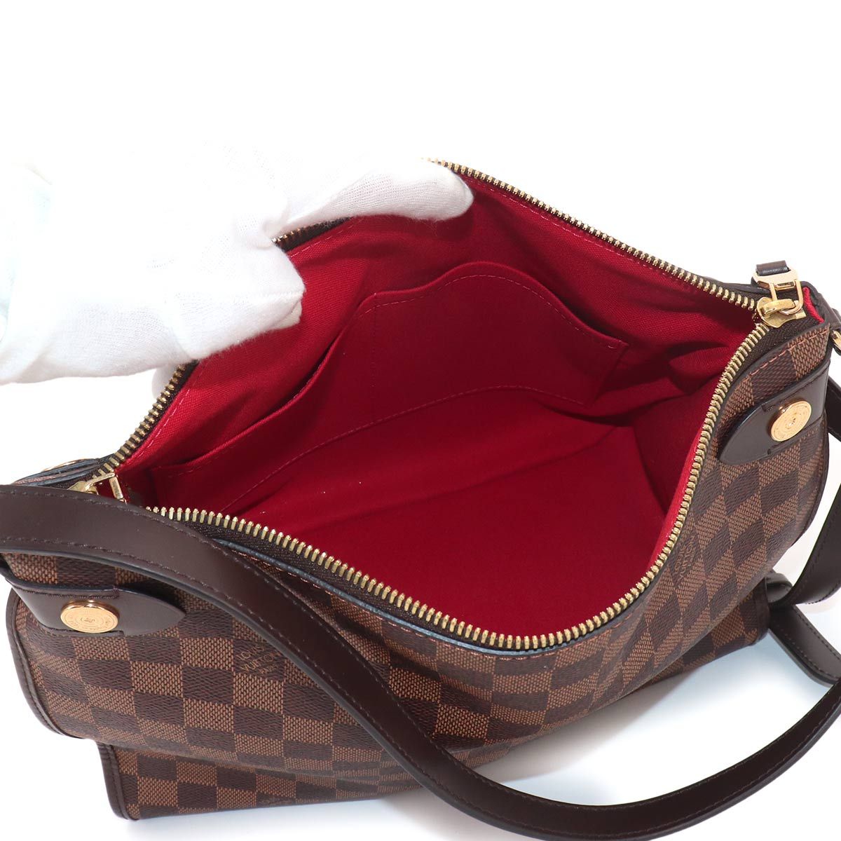 Louis Vuitton Damier Duomo Shoulder Bag Ebene Brown Gold — view 6