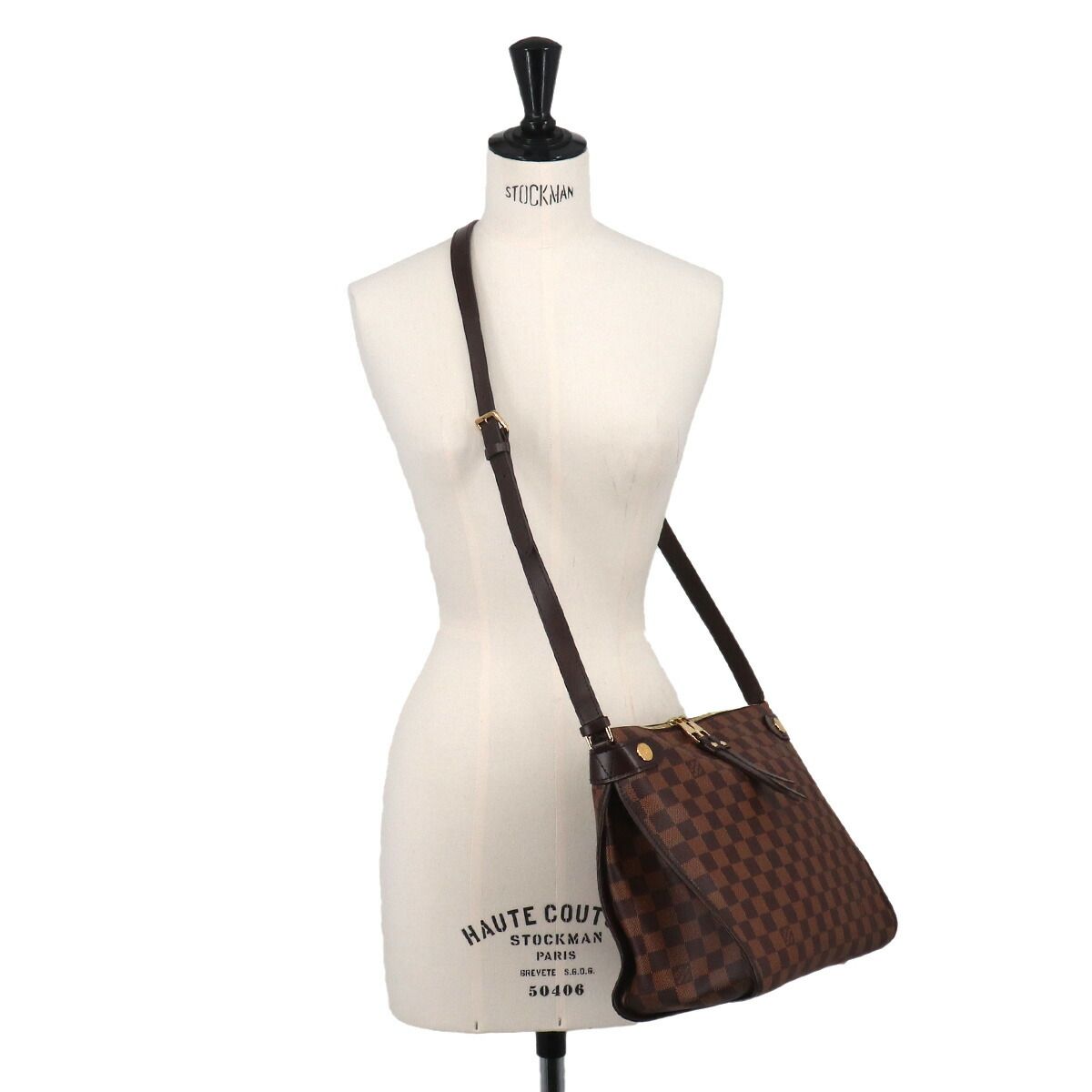 Louis Vuitton Damier Duomo Shoulder Bag Ebene Brown Gold — view 9