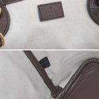 Gucci GG Supreme 2-Way Tote Shoulder Bag Leather Beige Brown Gold — view 8