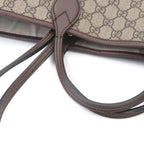 Gucci GG Supreme 2-Way Tote Shoulder Bag Leather Beige Brown Gold — view 9