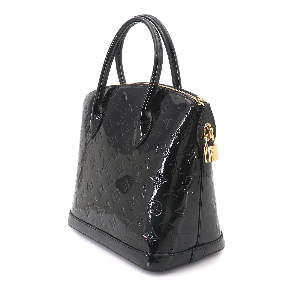 Louis Vuitton Monogram Vernis Lockit PM Hand Bag Leather Noir Gold — view 3