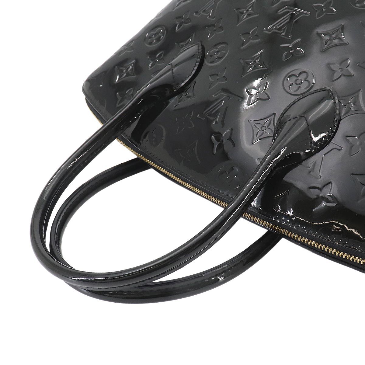 Louis Vuitton Monogram Vernis Lockit PM Hand Bag Leather Noir Gold — view 5