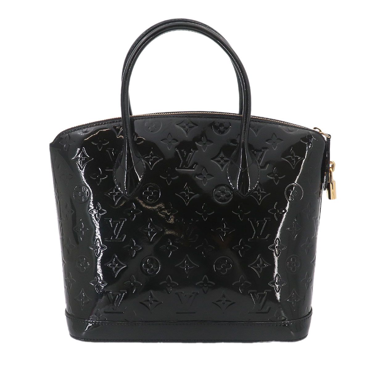 Louis Vuitton Monogram Vernis Lockit PM Hand Bag Leather Noir Gold — view 2