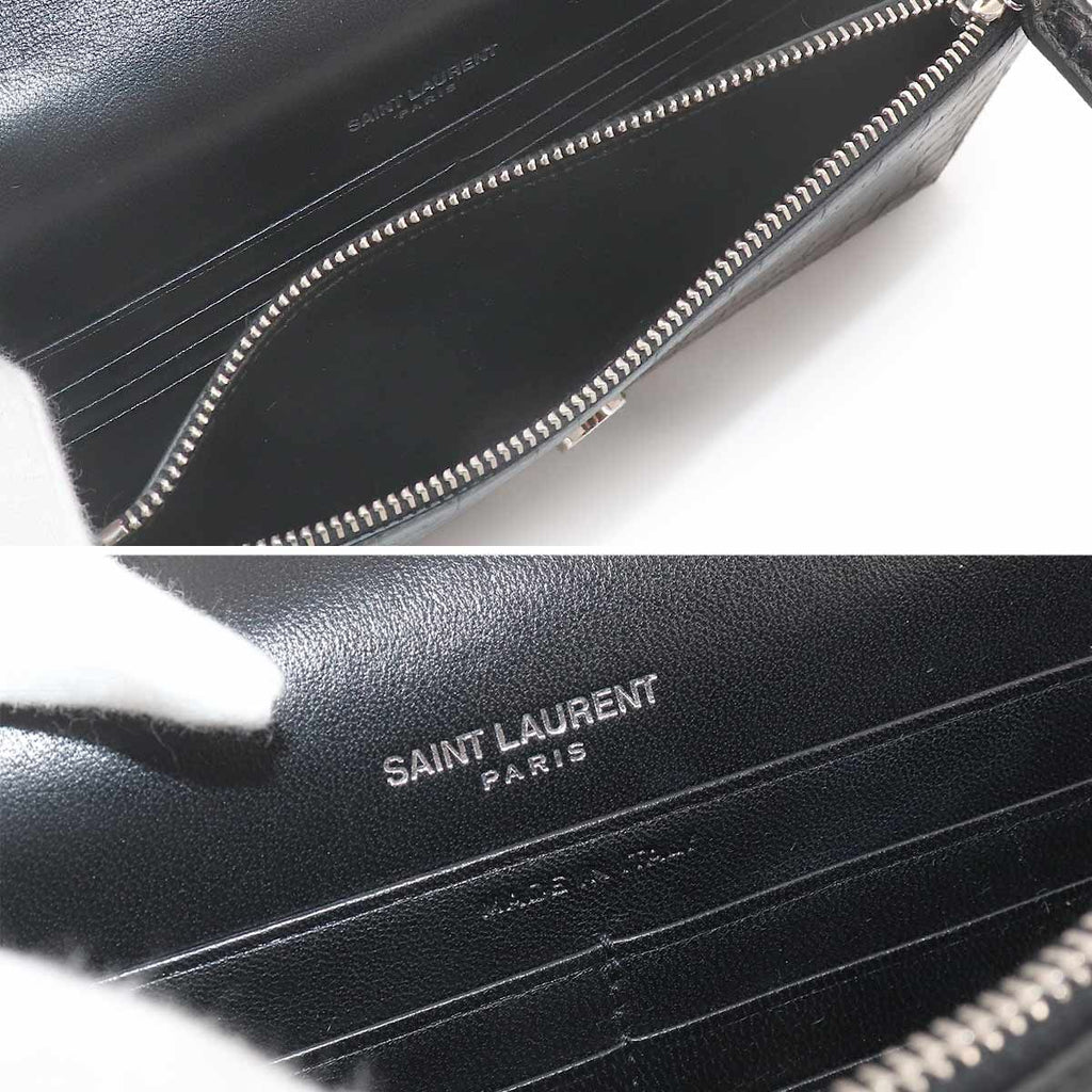 Saint Laurent Kate Chain Wallet Bifold Croco Shoulder — view 9