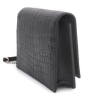 Saint Laurent Kate Chain Wallet Bifold Croco Shoulder — view 4