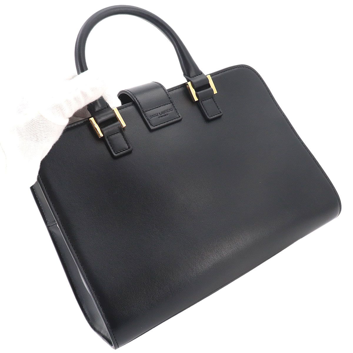 Saint Laurent Baby Cabas 2-Way Bag Leather Black — view 9