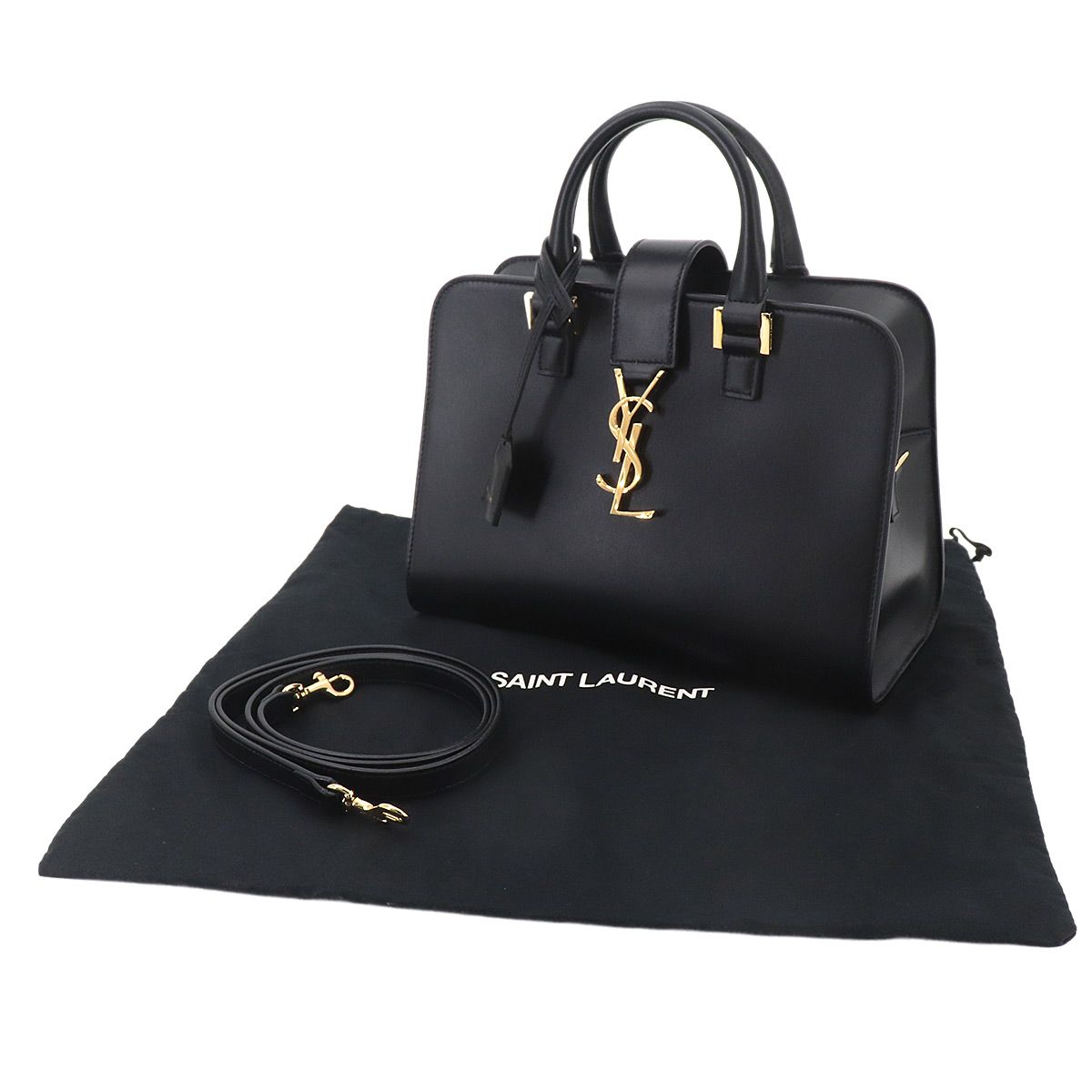 Saint Laurent Baby Cabas 2-Way Bag Leather Black — view 2