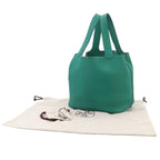 Hermes Picotin Lock 22 Hand Bag Taurillon Clemence Vert Veron Silver — view 2