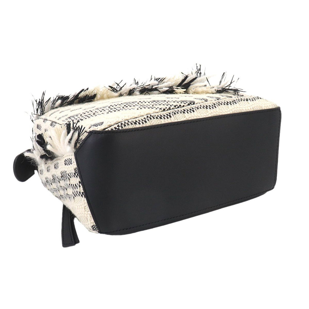 Loewe Puzzle Bag Small 2-Way Bag Cotton Yarn White Black — view 5